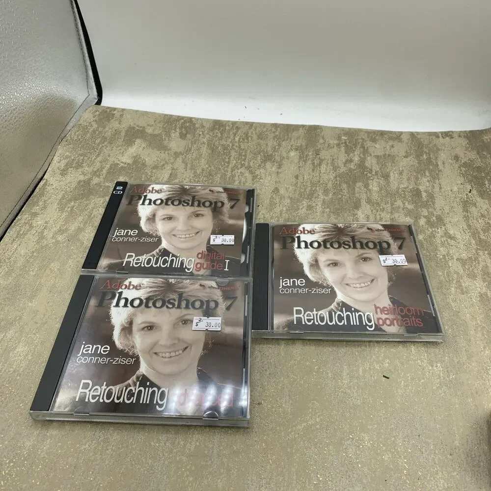 Lot Of 3-Adobe Photoshop 7 Retouching Techniques Software -By Jane Conner-Ziser